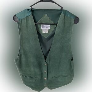 Men's Forest Green Suede Vest by Cheyenne